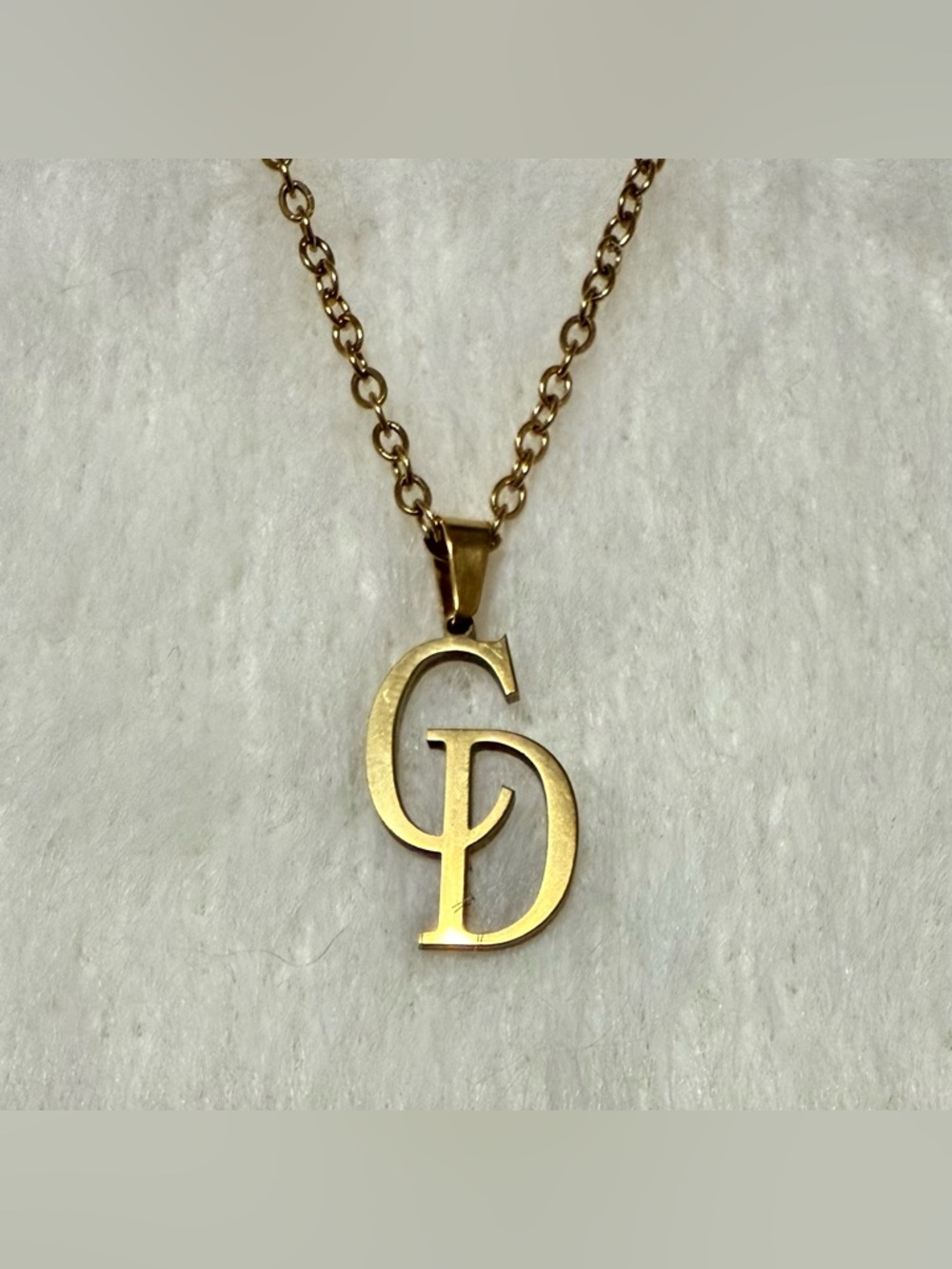 Monogram CD Pendant Necklace Fashion Jewelry